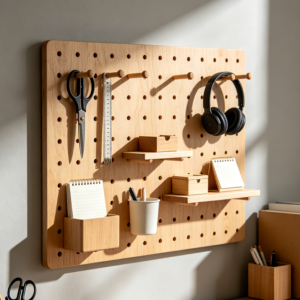 Versatile Pegboard Wall Shelf with Hooks