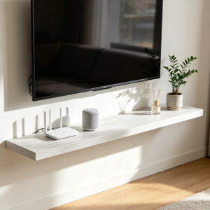 Floating Shelf with Hidden Cable Channel