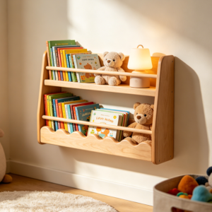 Children's Book Display Shelf with Lip