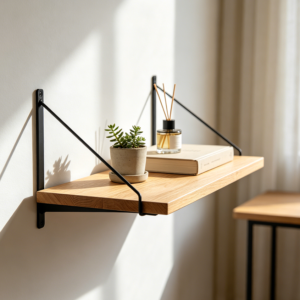 Wall‑Mounted Drop‑Leaf Shelf with Folding Bracket