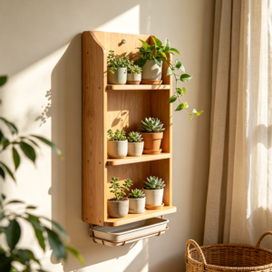 Wall Plant Shelf with Foldable Water Drip Tray