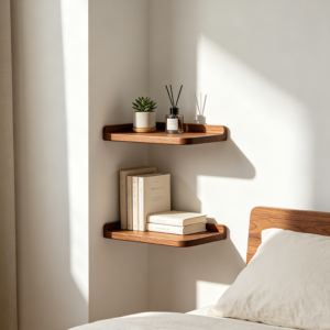 Narrow Corner Wall Shelf Set of Two